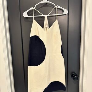 J. Crew Factory Black and Cream Mini Dress
